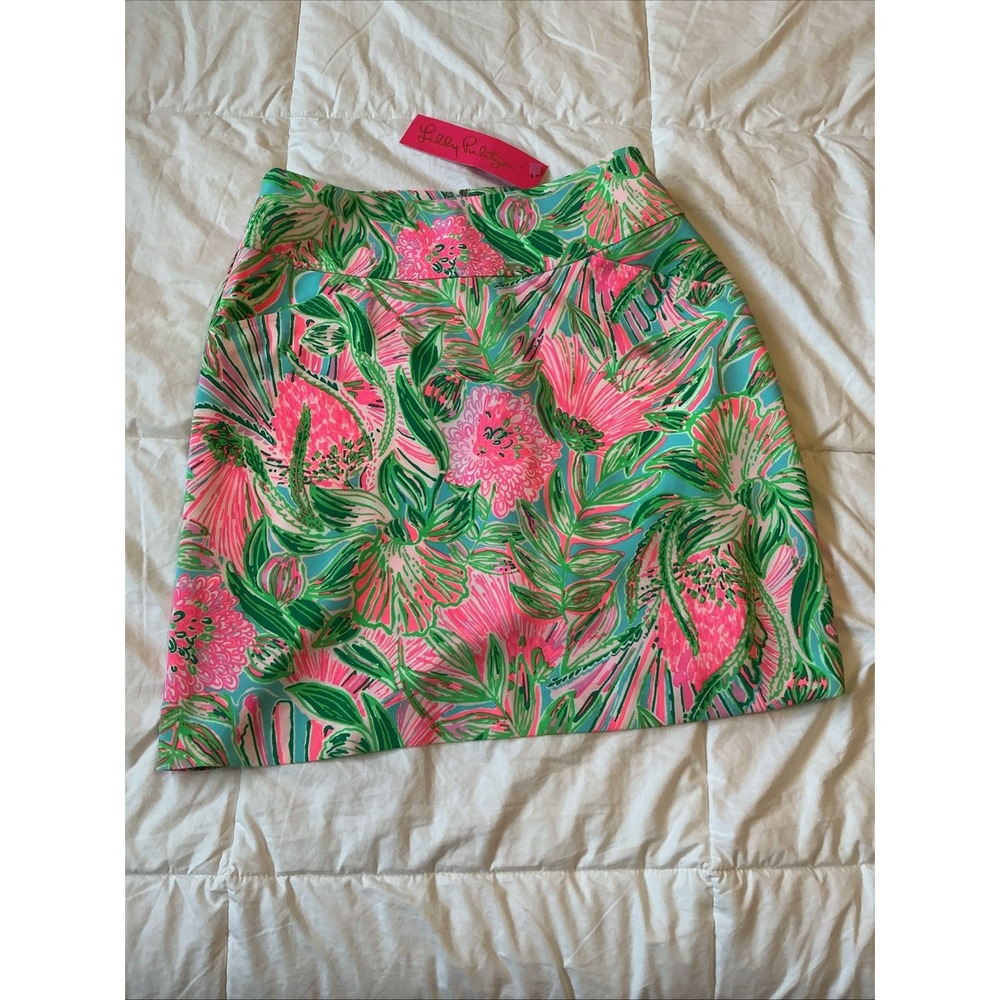 NWT Lilly Pulitzer Jonas Skort Blue Horizon Coming In Hot Sz 00 Zipper NEW Skirt